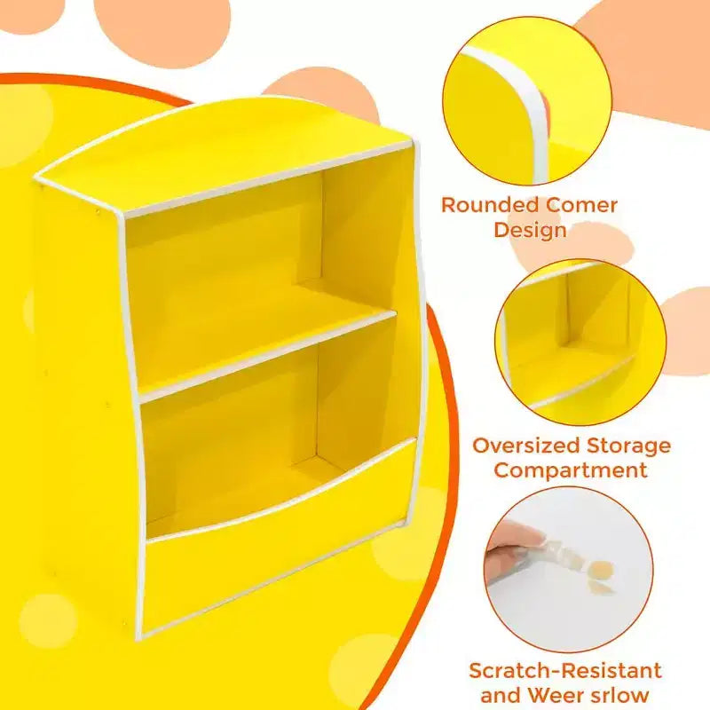 Étagère à livres et organiseur de jouets en bois à 2 niveaux pour enfants, armoire de rangement pour livres pour salle de jeux, chambre de bébé, chambre d'enfant