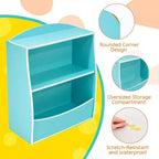 Étagère à livres et organiseur de jouets en bois à 2 niveaux pour enfants, armoire de rangement pour livres pour salle de jeux, chambre de bébé, chambre d'enfant