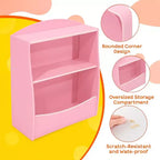 Étagère à livres et organiseur de jouets en bois à 2 niveaux pour enfants, armoire de rangement pour livres pour salle de jeux, chambre de bébé, chambre d'enfant