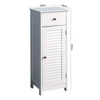 Meuble de Rangement Salle de Bain Meuble Autoportant Table d'Appoint avec 1 Tiroir et 1 Porte en Bois pour Salon, Buanderie