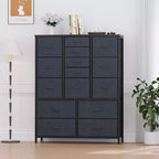 Commode à 15 tiroirs pour chambre à coucher, commode haute et commodes, commode de rangement en tissu peu encombrante pour placard, couloir, salon, grise