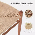 1 tabouret de bar en forme d'os entièrement assemblé, chaise de salle à manger, tabouret de bar tressé, hauteur de comptoir pour îlot de cuisine, beige