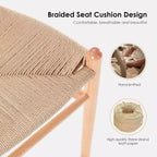1 tabouret de bar en forme d'os entièrement assemblé, chaise de salle à manger, tabouret de bar tressé, hauteur de comptoir pour îlot de cuisine, beige