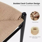 1 tabouret de bar en forme d'os entièrement assemblé, chaise de salle à manger, tabouret de bar tressé, hauteur de comptoir pour îlot de cuisine, beige