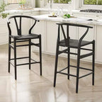 1 tabouret de bar en forme d'os entièrement assemblé, chaise de salle à manger, tabouret de bar tressé, hauteur de comptoir pour îlot de cuisine, beige