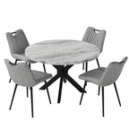 AMERLIFE Ensemble de salle à manger 45 ronds en marbre pour 4, table à manger et chaises de style moderne du milieu du siècle, compacte
