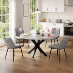 AMERLIFE Ensemble de salle à manger 45 ronds en marbre pour 4, table à manger et chaises de style moderne du milieu du siècle, compacte