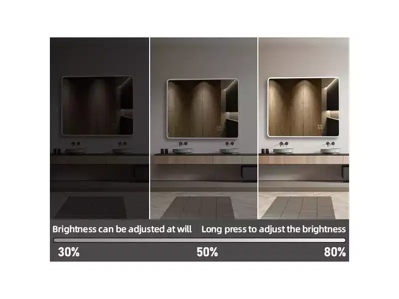 Armoire à pharmacie 36x36 avec miroir LED, montage en surface/encastré, anti-buée, mémoire, éclairage 3 couleurs, USB et prise, variateur, rangement, R