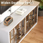 AMERLIFE 63 Buffet de Ferme, Meuble de Rangement en Bois avec Portes Vitrées, Étagères, Rangement pour Salon, Bar à Café