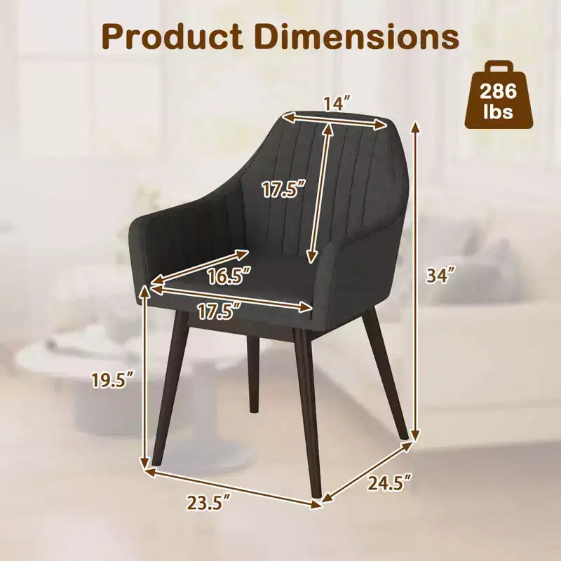 Lot de 2 chaises de salle à manger Costway, chaises d'appoint rembourrées confortables avec dossier capitonné Beige/Noir/Gris