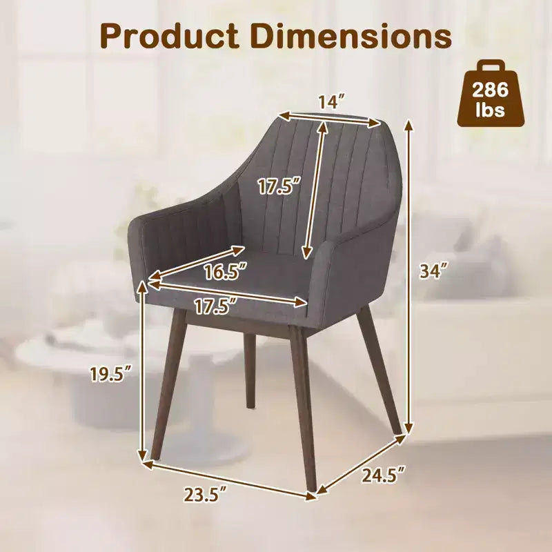 Lot de 2 chaises de salle à manger Costway, chaises d'appoint rembourrées confortables avec dossier capitonné Beige/Noir/Gris
