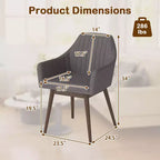 Lot de 2 chaises de salle à manger Costway, chaises d'appoint rembourrées confortables avec dossier capitonné Beige/Noir/Gris
