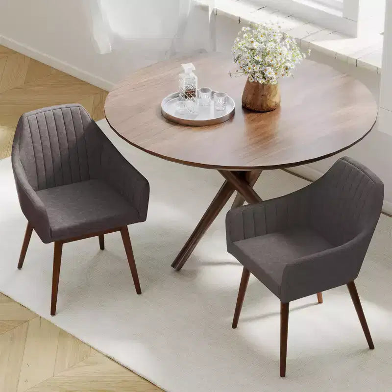 Lot de 2 chaises de salle à manger Costway, chaises d'appoint rembourrées confortables avec dossier capitonné Beige/Noir/Gris