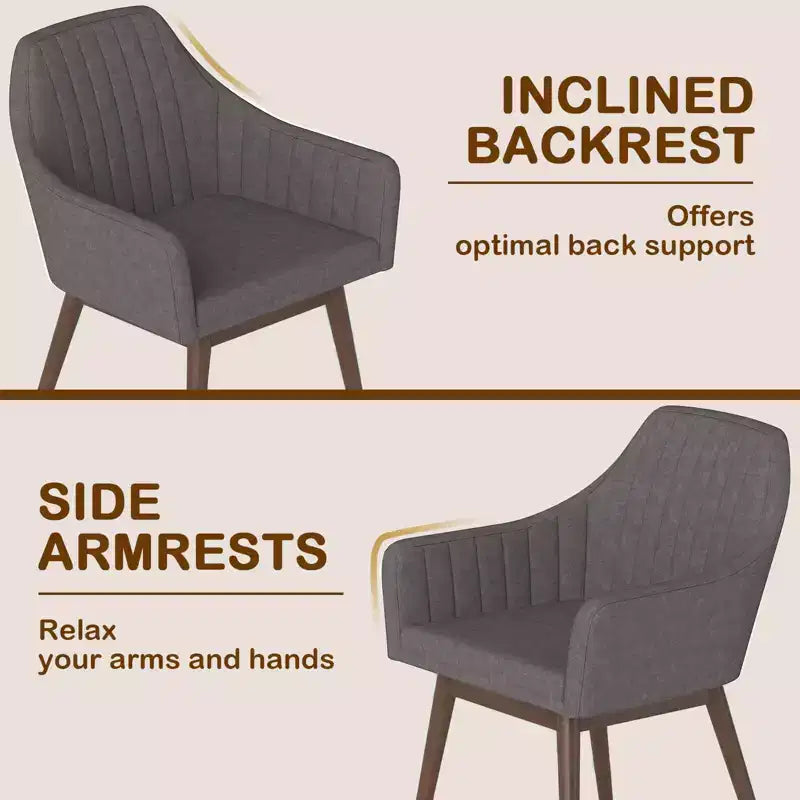 Lot de 2 chaises de salle à manger Costway, chaises d'appoint rembourrées confortables avec dossier capitonné Beige/Noir/Gris