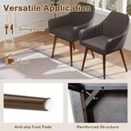 Lot de 2 chaises de salle à manger Costway, chaises d'appoint rembourrées confortables avec dossier capitonné Beige/Noir/Gris