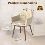 Lot de 2 chaises de salle à manger Costway, chaises d'appoint rembourrées confortables avec dossier capitonné Beige/Noir/Gris