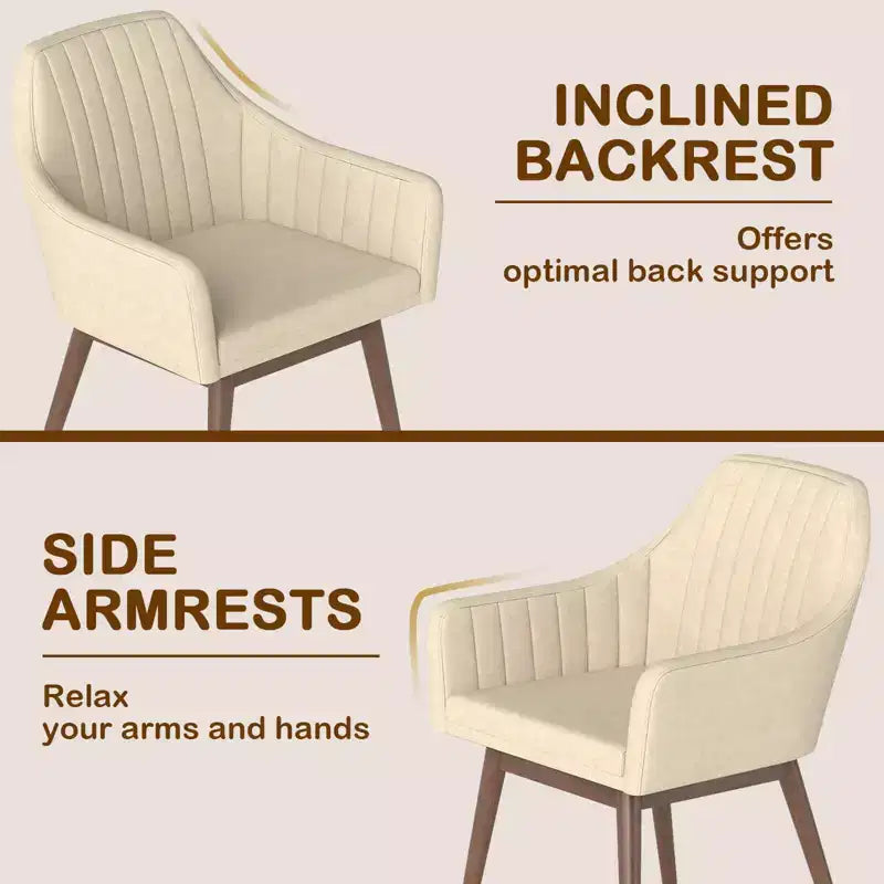Lot de 2 chaises de salle à manger Costway, chaises d'appoint rembourrées confortables avec dossier capitonné Beige/Noir/Gris