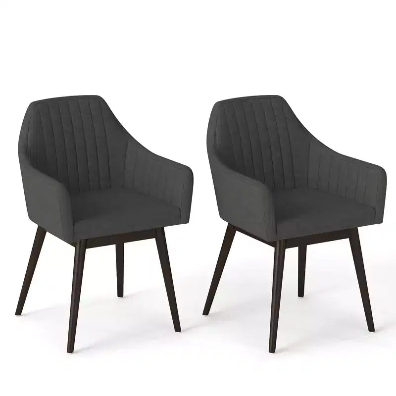 Lot de 2 chaises de salle à manger Costway, chaises d'appoint rembourrées confortables avec dossier capitonné Beige/Noir/Gris