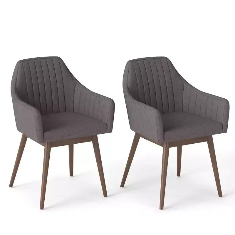 Lot de 2 chaises de salle à manger Costway, chaises d'appoint rembourrées confortables avec dossier capitonné Beige/Noir/Gris