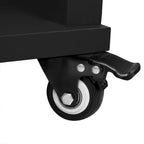 47 Îlot de cuisine avec table à manger extensible, dessus en placage de bois d'hévéa, étagère de rangement interne, prise de courant intégrée, chariot de cuisine roulant
