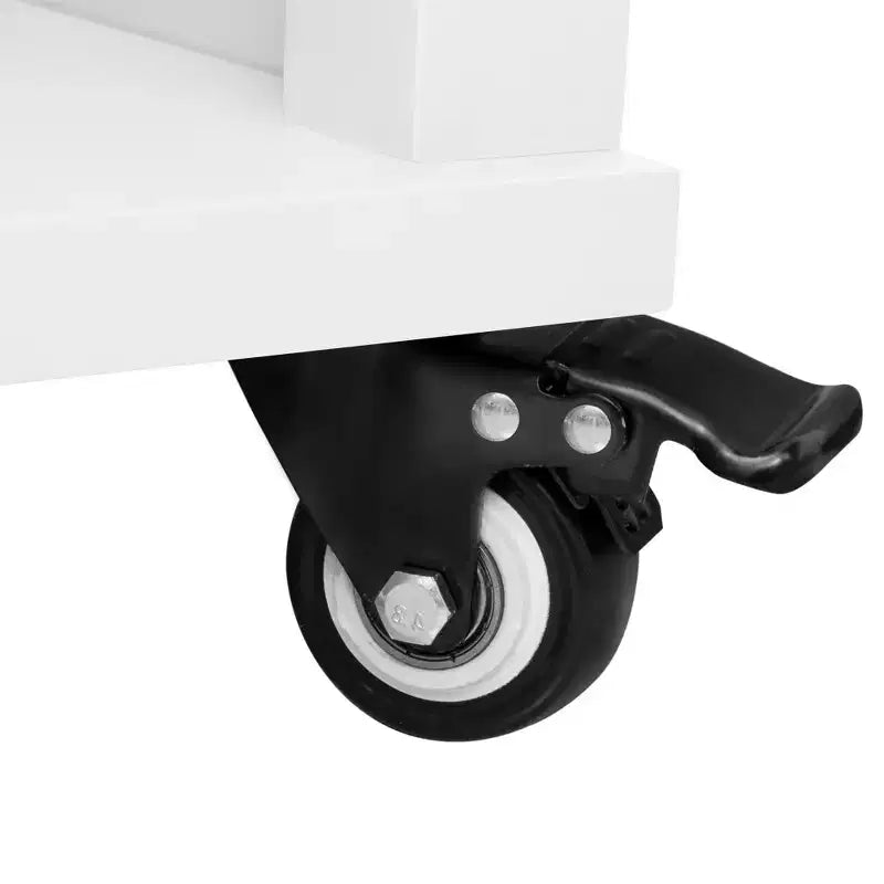 47 Îlot de cuisine avec table à manger extensible, dessus en placage de bois d'hévéa, étagère de rangement interne, prise de courant intégrée, chariot de cuisine roulant
