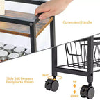 Chariot de rangement fin à 4 niveaux, étagère de rangement coulissante étroite avec 3 paniers coulissants pour les espaces étroits dans la cuisine, la chambre et le salon