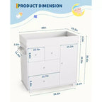 Commode à Langer pour Bébé, Commode de Crèche avec Table à Langer, Table à Langer Moderne avec 3 Tiroirs pour Chambre d'Enfant, Chambre à Coucher