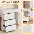 Commode à Langer pour Bébé, Commode de Crèche avec Table à Langer, Table à Langer Moderne avec 3 Tiroirs pour Chambre d'Enfant, Chambre à Coucher
