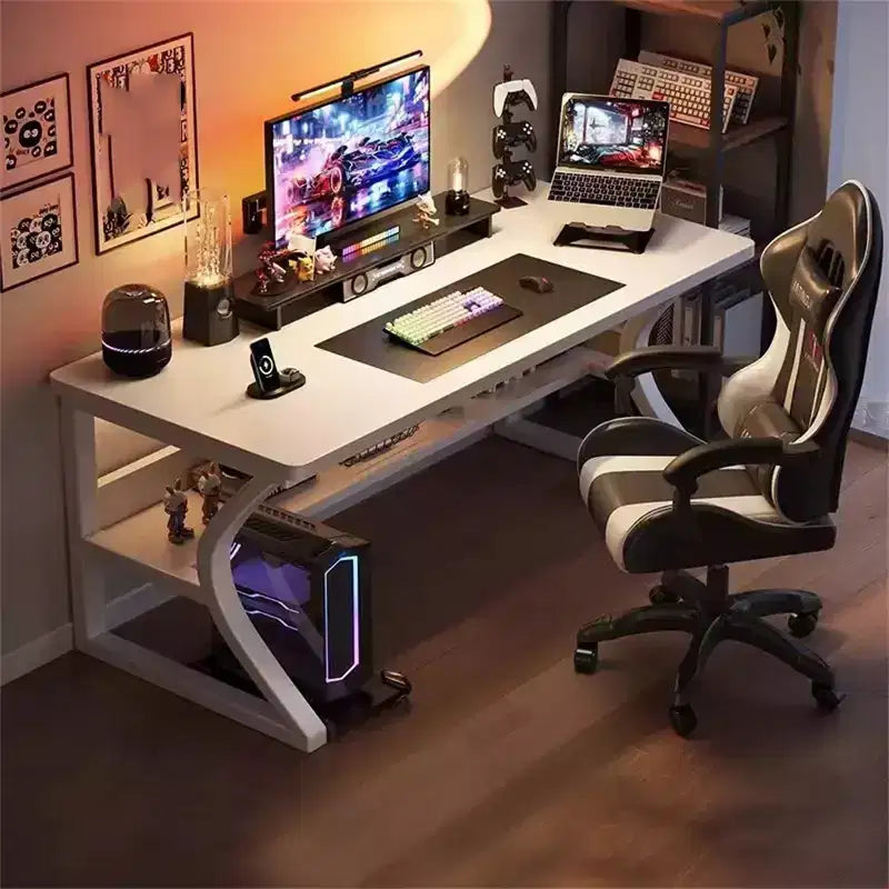 Bureau d'ordinateur, bureau de jeu, bureau d'écriture, bureau d'ordinateur pour étudiant, surdimensionné, poste de travail de bureau de style course moderne ergonomique pour adultes et adolescents