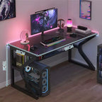 Bureau d'ordinateur, bureau de jeu, bureau d'écriture, bureau d'ordinateur pour étudiant, surdimensionné, poste de travail de bureau de style course moderne ergonomique pour adultes et adolescents