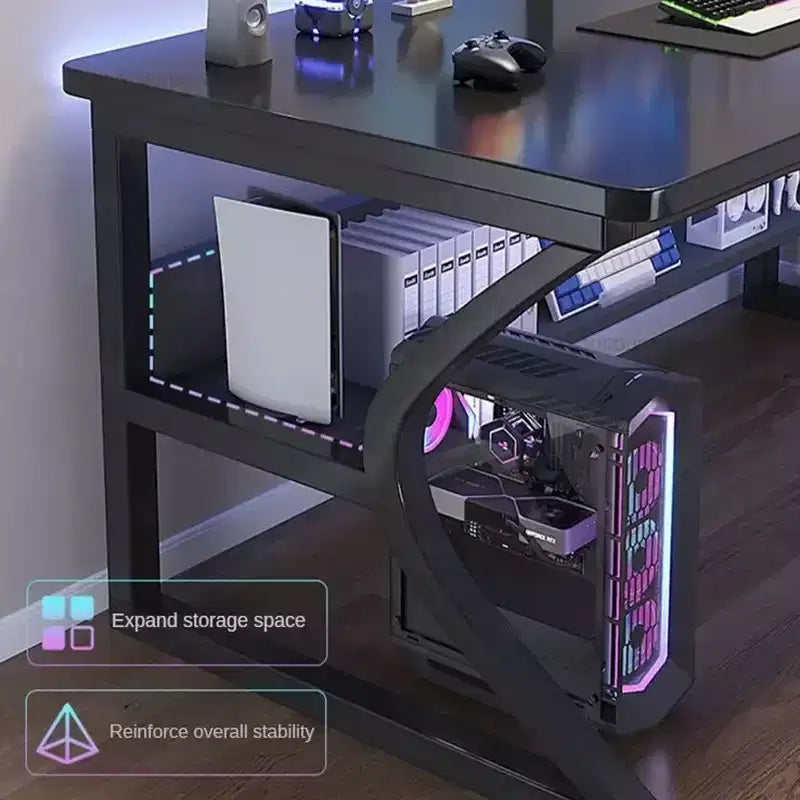 Bureau d'ordinateur, bureau de jeu, bureau d'écriture, bureau d'ordinateur pour étudiant, surdimensionné, poste de travail de bureau de style course moderne ergonomique pour adultes et adolescents