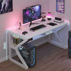 Bureau d'ordinateur, bureau de jeu, bureau d'écriture, bureau d'ordinateur pour étudiant, surdimensionné, poste de travail de bureau de style course moderne ergonomique pour adultes et adolescents