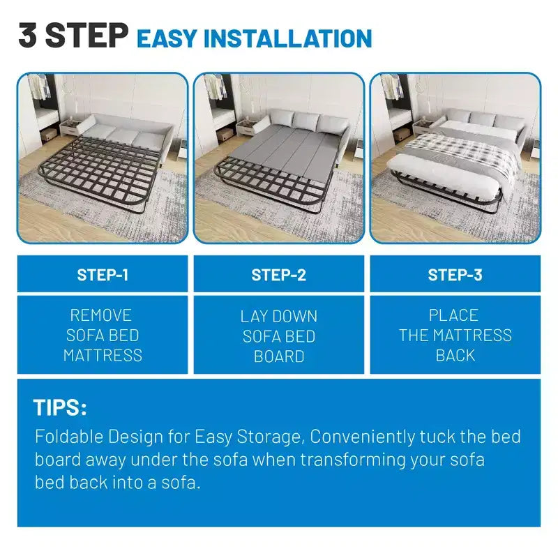 Continental Sleep, planches de soutien pour canapé-lit robuste, base en bois pour réparer les sièges affaissés, planche de matelas pour canapé convertible, installation facile
