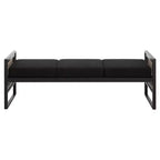 Bekrvio Banc long rembourré en bouclette de 145 cm avec cadre en métal et côtés en rotin PE, banc de bout de lit, banc d'entrée moderne pour salon
