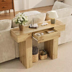 47 Table console d'entrée, table de canapé étroite rectangulaire en bois avec tiroir, table derrière le canapé pour salon, couloir, entrée
