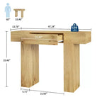 47 Table console d'entrée, table de canapé étroite rectangulaire en bois avec tiroir, table derrière le canapé pour salon, couloir, entrée