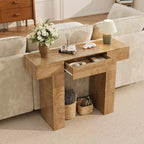 47 Table console d'entrée, table de canapé étroite rectangulaire en bois avec tiroir, table derrière le canapé pour salon, couloir, entrée