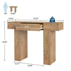 47 Table console d'entrée, table de canapé étroite rectangulaire en bois avec tiroir, table derrière le canapé pour salon, couloir, entrée