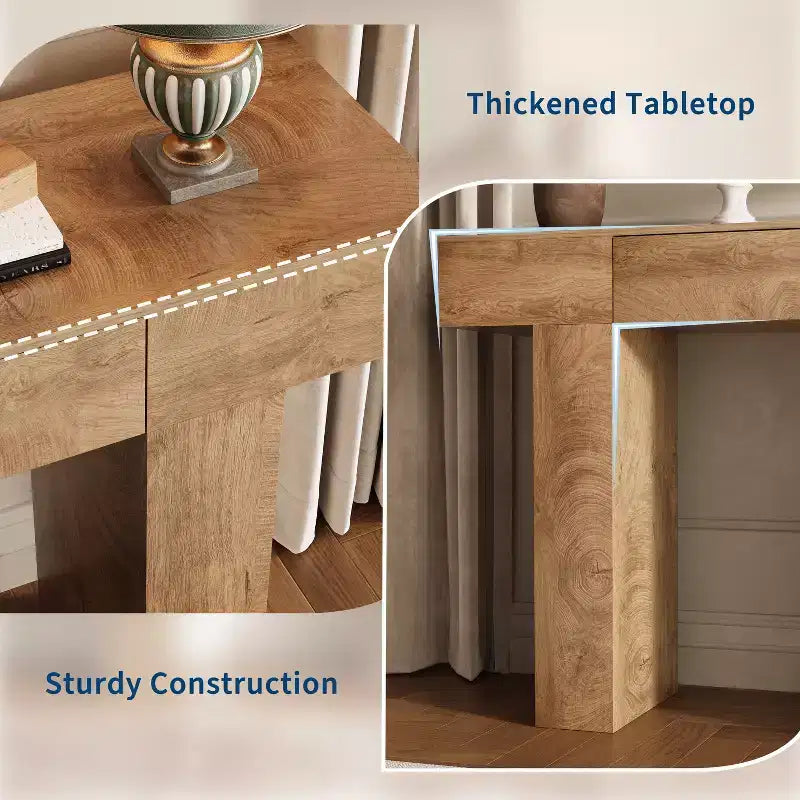 47 Table console d'entrée, table de canapé étroite rectangulaire en bois avec tiroir, table derrière le canapé pour salon, couloir, entrée