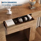 47 Table console d'entrée, table de canapé étroite rectangulaire en bois avec tiroir, table derrière le canapé pour salon, couloir, entrée