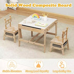Costway Table et Chaises pour Enfants 4 en 1 Table d'Activités pour Enfants avec Tableau Blanc Réversible Gris+Naturel/Orange+Naturel