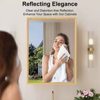 Armoire de toilette avec miroir, Meuble mural en chêne avec miroir et étagères intérieures réglables