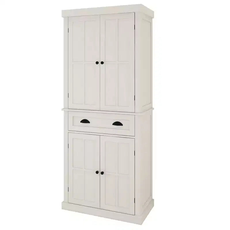 Meuble de rangement blanc en bois AndMakers de 76 cm de large avec étagères réglables