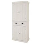 Meuble de rangement blanc en bois AndMakers de 76 cm de large avec étagères réglables