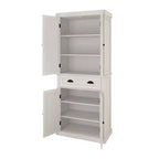 Meuble de rangement blanc en bois AndMakers de 76 cm de large avec étagères réglables