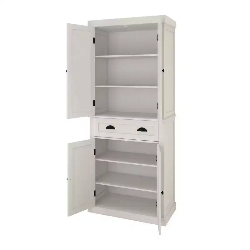Meuble de rangement blanc en bois AndMakers de 76 cm de large avec étagères réglables