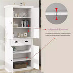 Meuble de rangement blanc en bois AndMakers de 76 cm de large avec étagères réglables