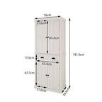 Meuble de rangement blanc en bois AndMakers de 76 cm de large avec étagères réglables