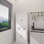 Meuble de rangement blanc en bois AndMakers de 76 cm de large avec étagères réglables