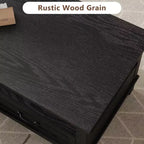Table basse 47.24 avec tiroirs, table basse rustique en bois, table basse facile à monter pour salon, style ferme